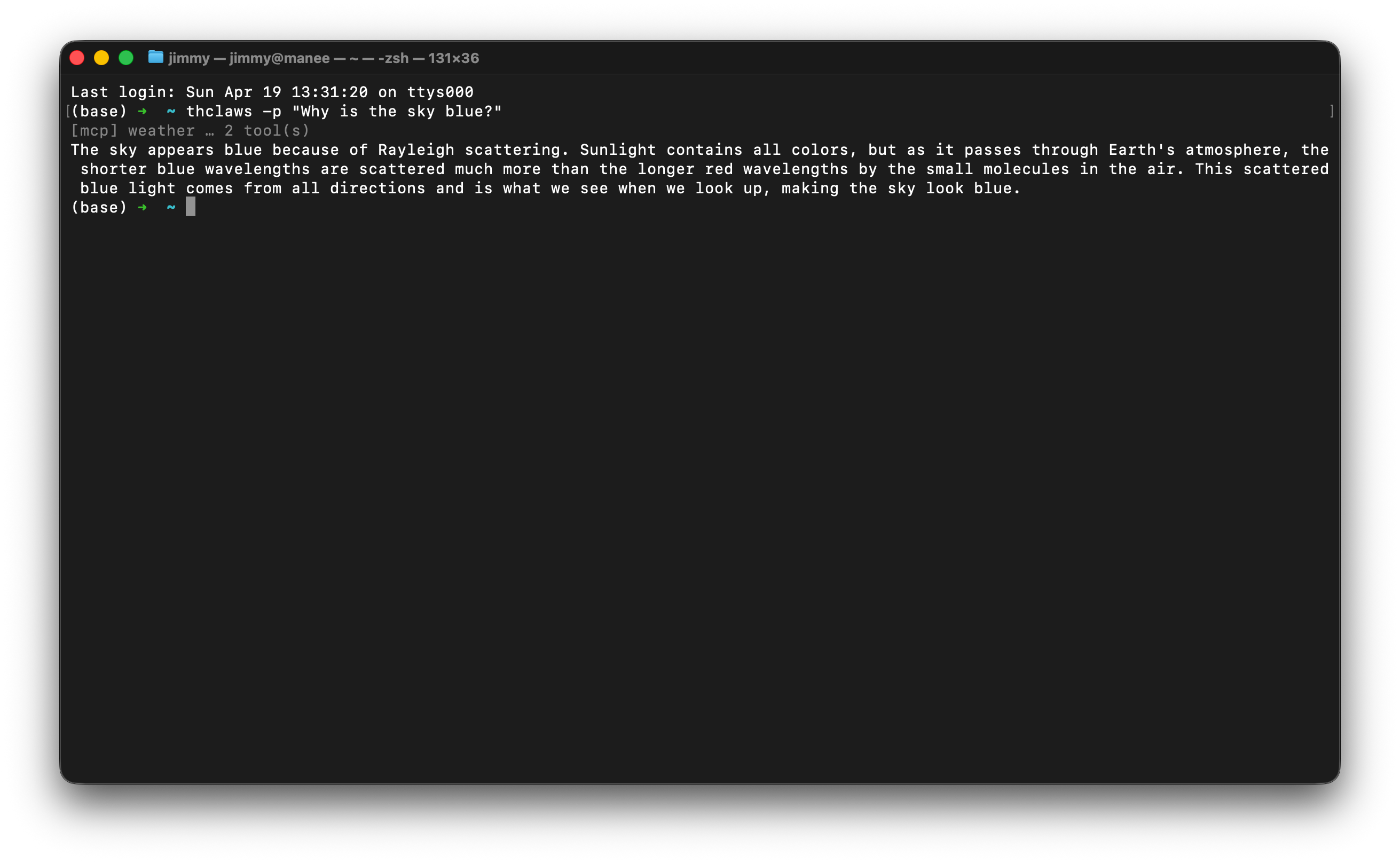 thClaws Non-Interactive Mode